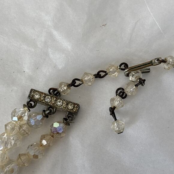 Vintage Lot of 3 Necklaces AB Crystal Faux Pearl Gold Tone Napier Monet Layered - Picture 9 of 16